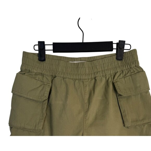 Miss Selfridge Size 6 Olive Green Cotton High-Waisted Shorts Pockets Casual - Picture 3 of 13